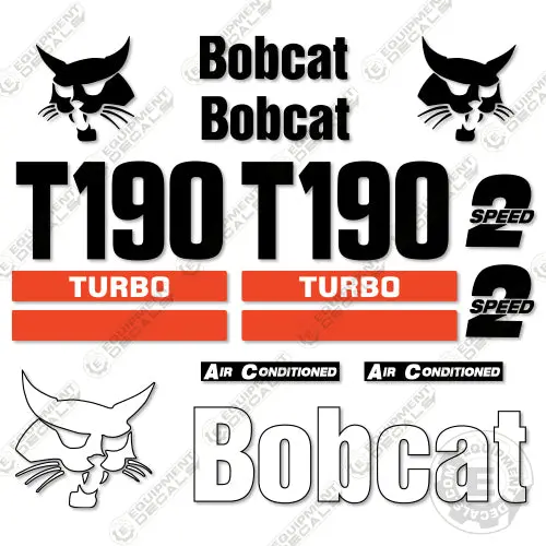 Fits Bobcat T190 Skid Steer Decal Kit Turbo 1