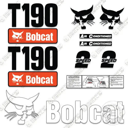 Fits Bobcat T190 Track Loader Decal Kit 1