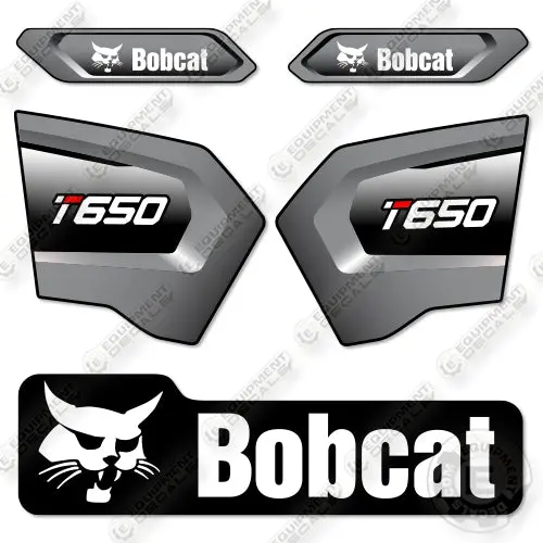 Bobcat T650 Grey Decal Kit Compact Track Loader- Aftermarket Kit 1