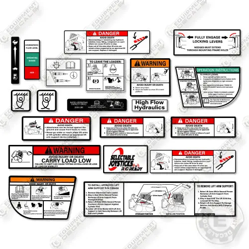 Fits Bobcat Warnings M1 M2 Decal Kit Skid Steer 1