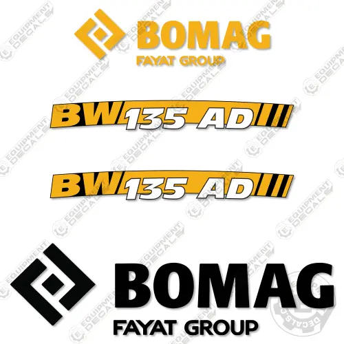 Fits Bomag Bw135ad Roller Decal Kit 1