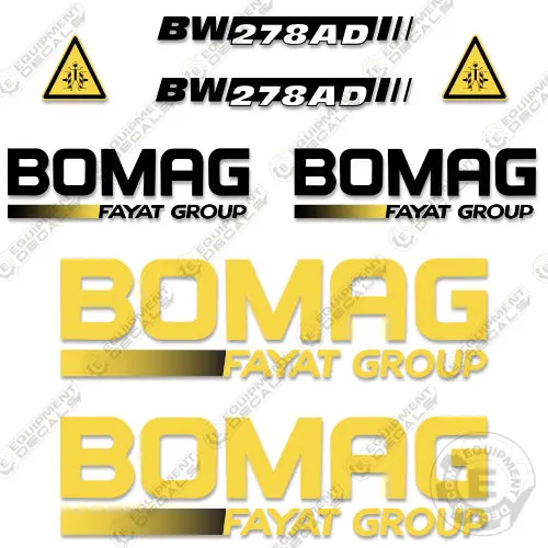 Fits Bomag Bw278ad Decal Kit Roller 1