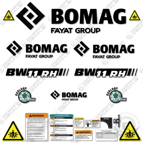 Fits Bomag Bw 11 Rh Drum Roller Decal Kit 1
