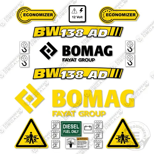 Fits Bomag Bw138ad-5 Decal Kit Tandem Roller 1
