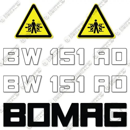 Fits Bomag Bw 151-Ad Decal Kit Roller 1