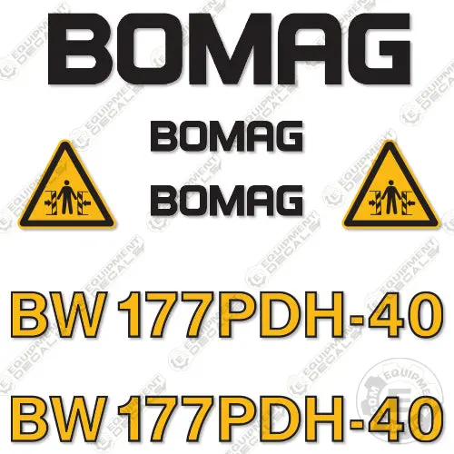 Fits Bomag Bw177pdh-40 Vibratory Roller Decal Kit 1
