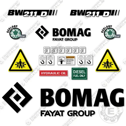 Fits Bomag Bw 211 D Decal Kit Roller 1