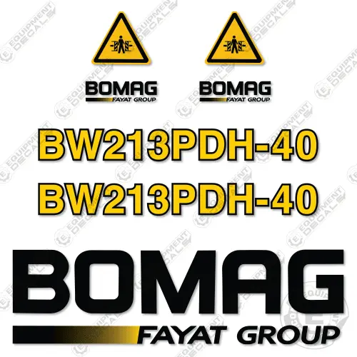 Fits Bomag Bw213pdh-40 Single Drum Roller Decal Kit 1