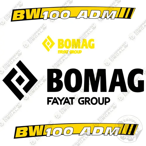 Fits Bomag Bw 100 Adm Tandem Vibratory Roller Decal Kit 1