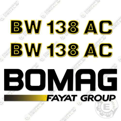 Fits Bomag Bw 138 Ac Tandem Roller Decal Kit 1
