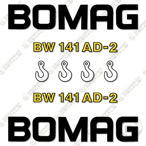 Fits Bomag Bw141ad-2 Decal Kit Roller 1