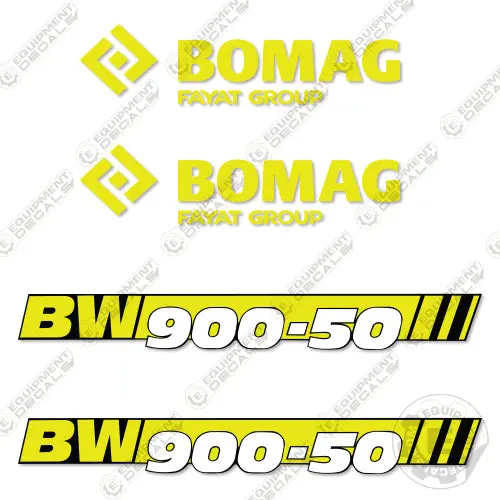 Fits Bomag Bw 900-50 Vibratory Roller Decal Kit 1