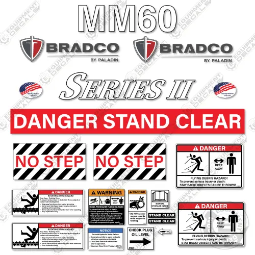 Fits Bradco Mm60 Decal Kit Mulcher 1