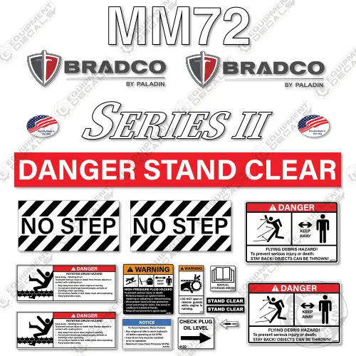Fits Bradco Mm72 Decal Kit Mulcher 1