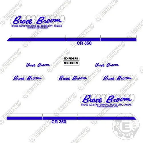 Fits Broce Cr350 Decal Kit Front Broom Sweeper 1