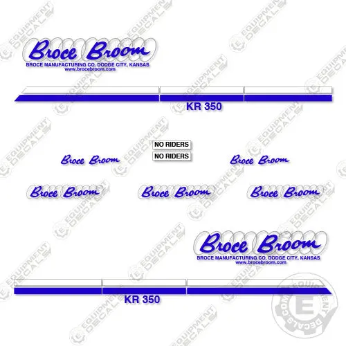 Fits Broce Kr350 Decal Kit Front Broom Sweeper 1