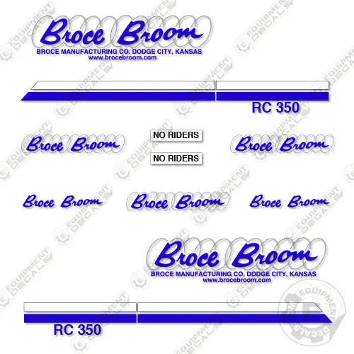 Fits Broce Rc350 Decal Kit Front Broom Sweeper 1