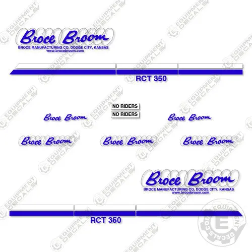 Fits Broce Rct350 Decal Kit Front Broom Sweeper 1