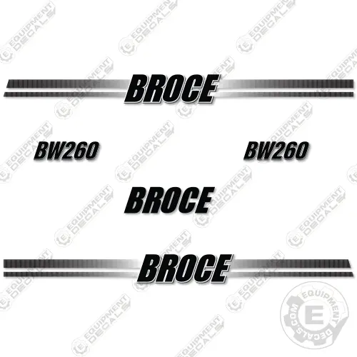 Fits Broce Bw260 Decal Kit Front Broom Sweeper 1
