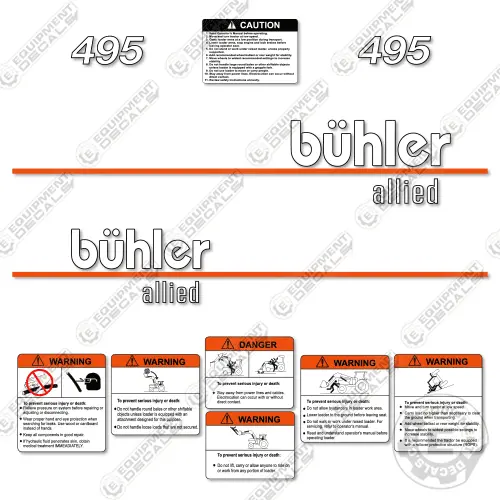Fits Buhler Allied 495 Decal Kit Front End Loader 1