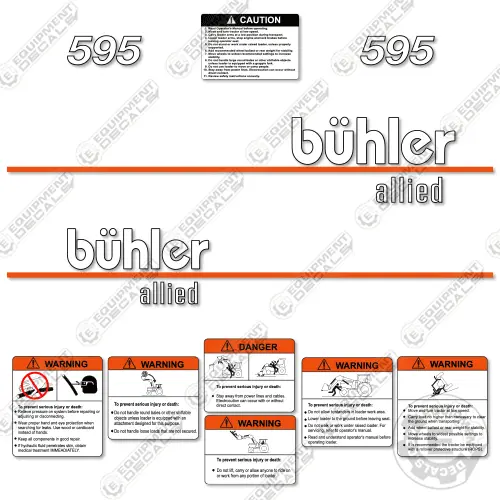 Fits Buhler Allied 595 Decal Kit Front End Loader 1