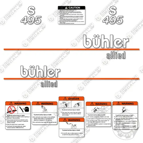 Fits Buhler Allied S495 Decal Kit Front End Loader 1