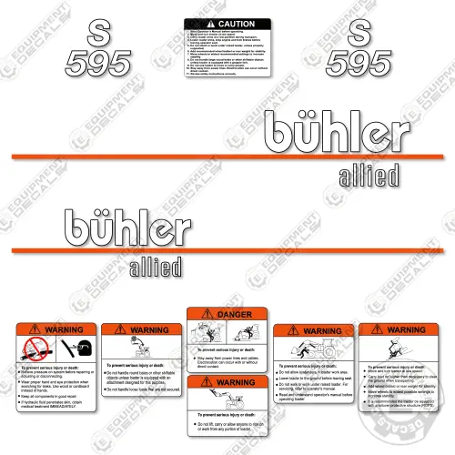 Fits Buhler Allied S595 Decal Kit Front End Loader 1