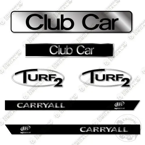 Fits Club Car Carryall Turf2 Decal Kit Golf Cart (Custome Silver/Black) 1