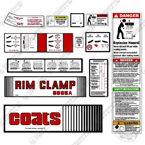 Fits Coats 5065A Decal Kit Rim Clamp 1