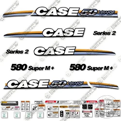 Fits Case 580 Super M + Decal Kit 50 Year Anniversary Series 2 Backhoe Loader 1