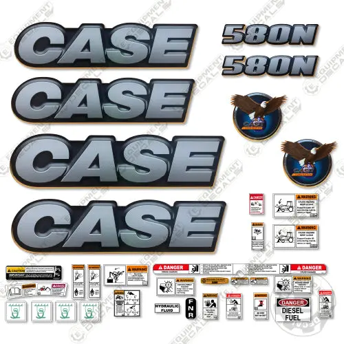 Fits Case 580N Decal Kit Back Hoe Loader 1