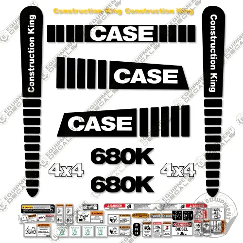 Fits Case 680K Decal Kit Backhoe (Black Version) 1
