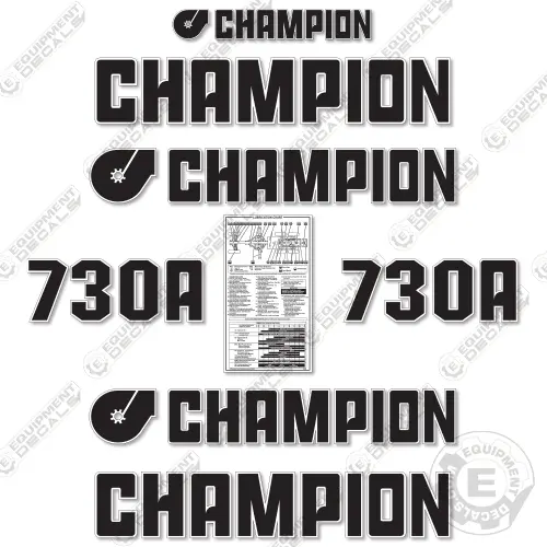 Fits Champion 730A Decal Kit - Motor Grader 1
