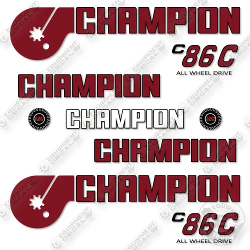 Fits Champion C86c Decal Kit Motor Grader 1