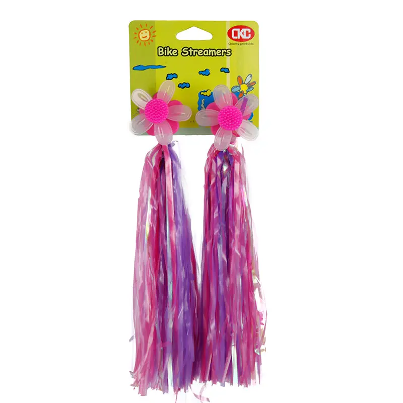 Kids Handlebar Streamers - Pink Windmill Flowers 1