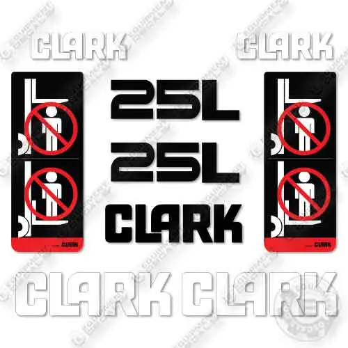 Fits Clark 25L Forklift Decal Kit 1