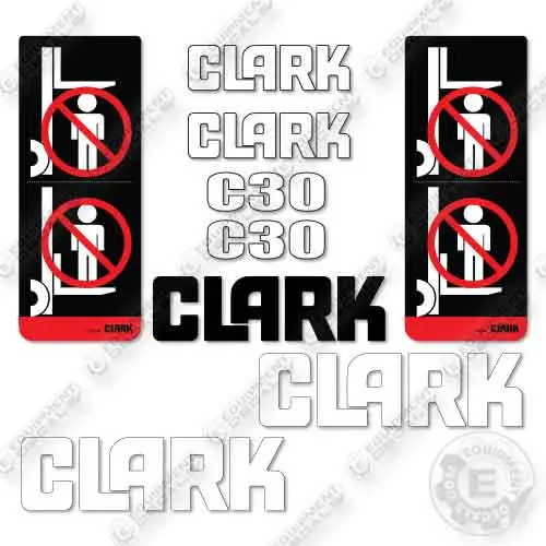 Fits Clark C30 Forklift Decal Kit 1