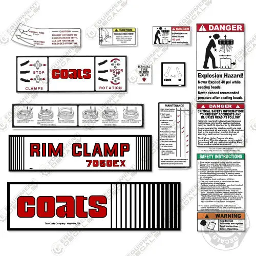 Fits Coats 7050Ex Decal Kit Rim Clamp 1