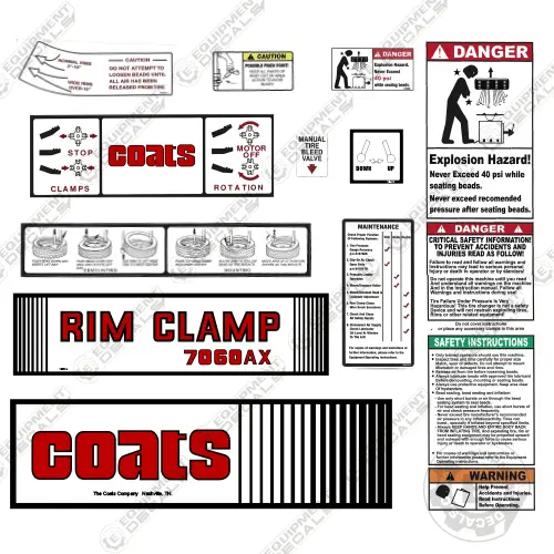 Fits Coats 7060Ax Decal Kit Rim Clamp 1