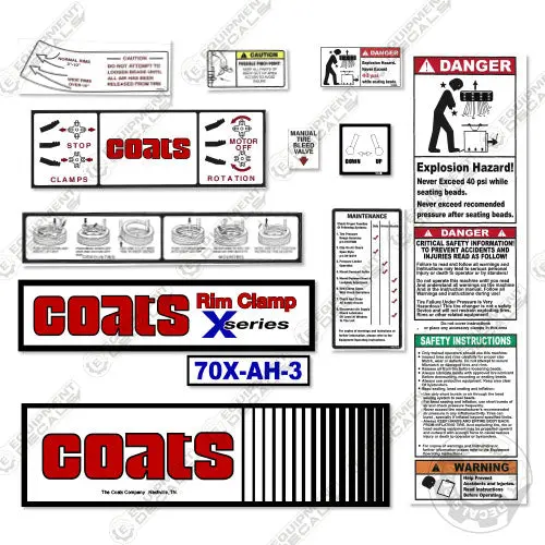 Fits Coats 70X-Ah-3 Decal Kit Rim Clamp 1