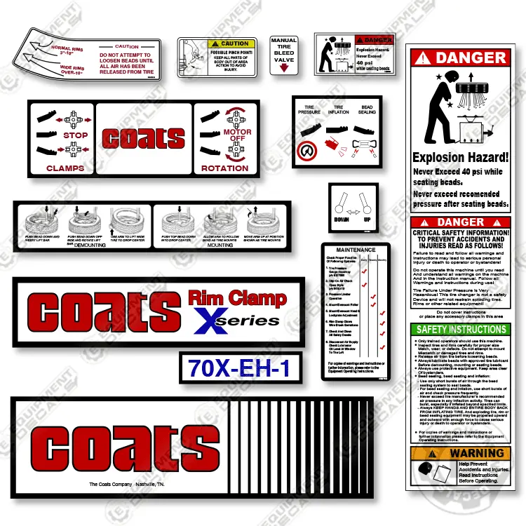 Fits Coats 70X-Eh-1 Decal Kit Rim Clamp 1
