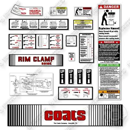 Fits Coats 9010E Decal Tire Changer 1