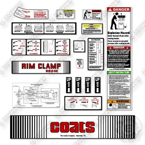 Fits Coats 9024E Decal Tire Changer 1
