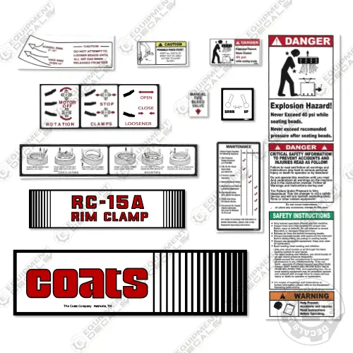 Fits Coats Rc-15A Decal Kit Rim Clamp 1