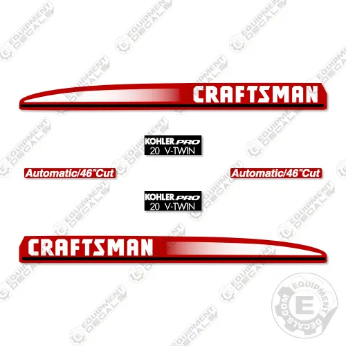 Fits Craftsman Kohler Pro 20Hp V-Twin Decal Kit Mower - Red Version 1