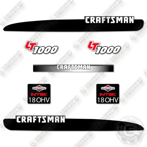 Fits Craftsman Lt1000 Decal Kit Mower - Black! 1