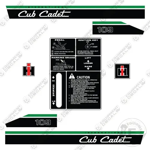 Fits Cub Cadet 109 Decal Kit Riding Mower 1