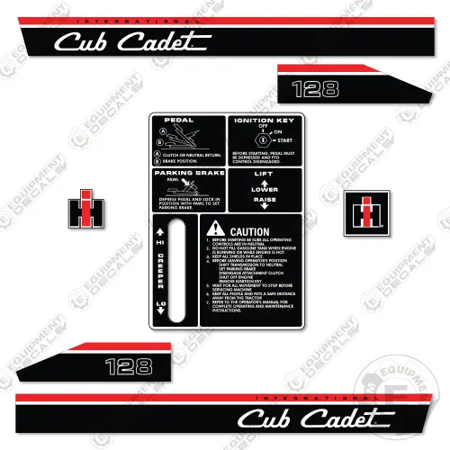 Fits Cub Cadet 128 Decal Kit Riding Mower 1