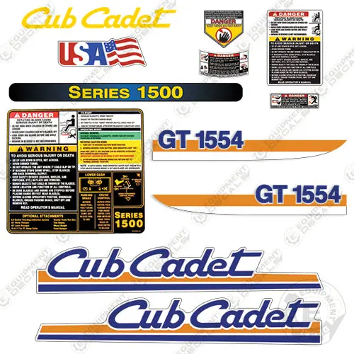 Fits Cub Cadet Super Gt1554 Decal Kit Riding Mower 1