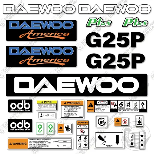 Fits Daewoo G25p Plus Decal Kit Forklift 1